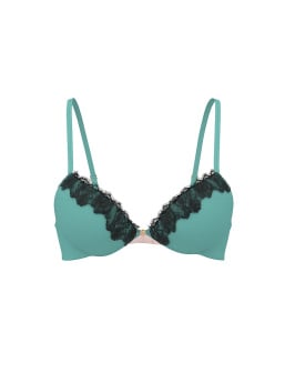 Lace-Trim Lightly Lined Plunge Demi Bra