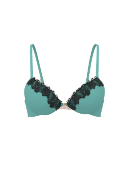 Lace-Trim Lightly Lined Plunge Demi Bra