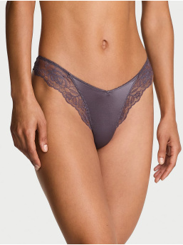 Rose Lace-Trim High-Leg Thong Panty