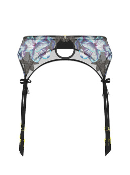 Electric Orchid Embroidery Garter Belt