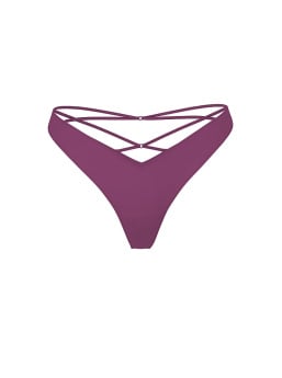 Smooth Strappy-Back High-Leg Thong Panty