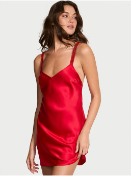 Scattered Shine Strap Satin Strappy-Back Slip