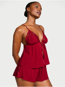 Modal Soft Lace-Trim Flyaway Cami Set