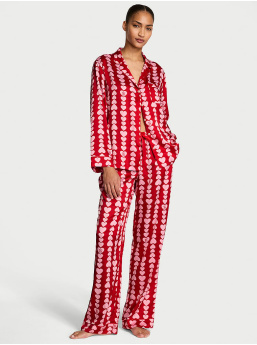 Glazed Satin Long Pajama Set