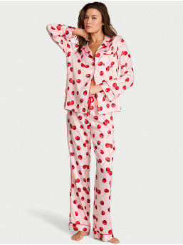 Glazed Satin Long Pajama Set