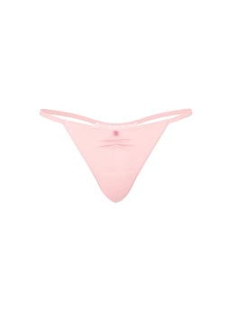 Stretch Cotton Heart Lace V-String Panty