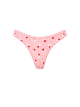 Stretch Cotton High-Leg Scoop Thong Panty