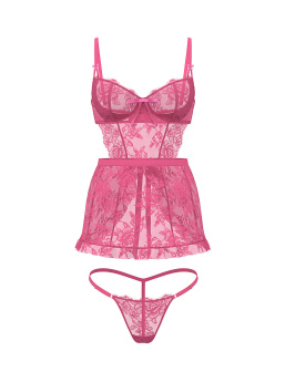 Wicked Unlined Rose Lace Apron Set