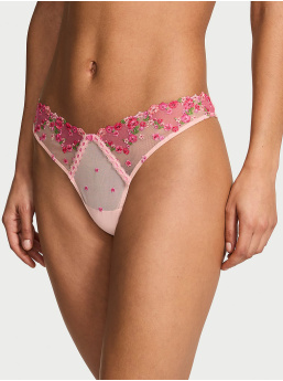 Hearts & Roses Embroidery Thong Panty