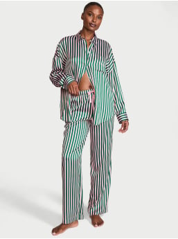 Signature Satin Oversized Long Pajama Set