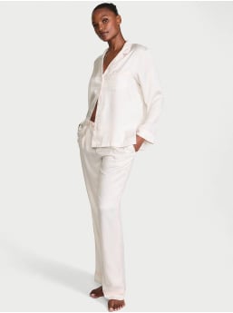 Glazed Satin Long Pajama Set