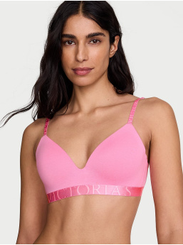 Cotton Exploded Logo Lightly Lined Wireless Bra