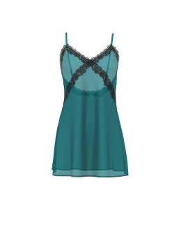 Satin Rose Lace-Trim Mini Slip Dress