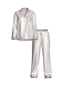 Glazed Satin Long Pajama Set