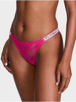 Shine Strap Lace Thong Panty