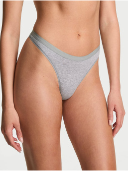 Stretch Cotton High-Leg Scoop Thong Panty