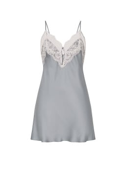 Satin Lace-Trim Short Slip Dress
