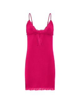 Sosoft™ Modal Lace-Trim Tie-Front Slip Dress