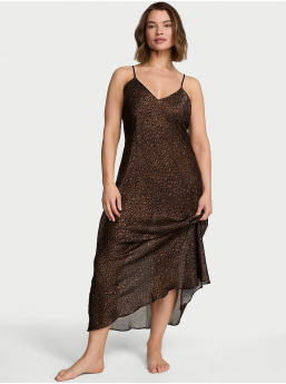 Luxe Sheer Satin Long Slip Dress