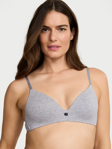 Cotton Logo Hardware Lightly Lined Wireless Bra