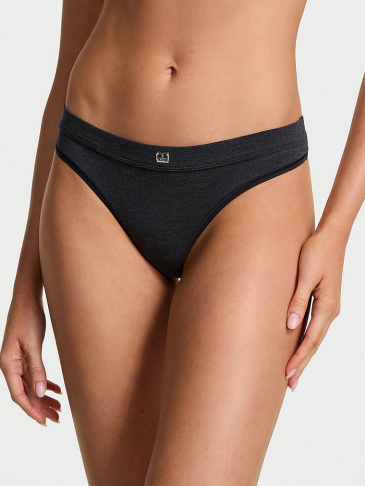 Logo Cotton Thong Panty