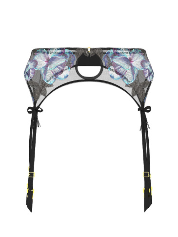 Electric Orchid Embroidery Garter Belt