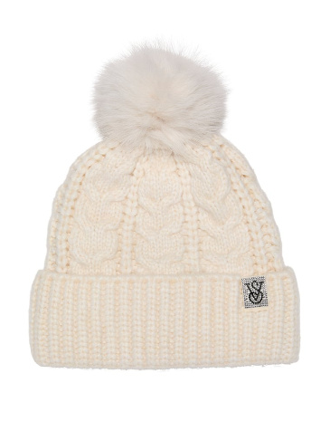 Cozy Cable-Knit Pom Beanie