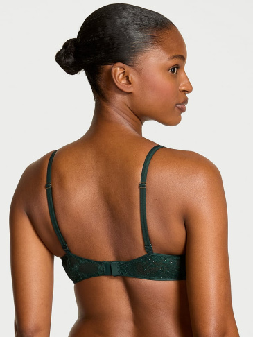 Rose Lace Shimmer Push-Up Bra
