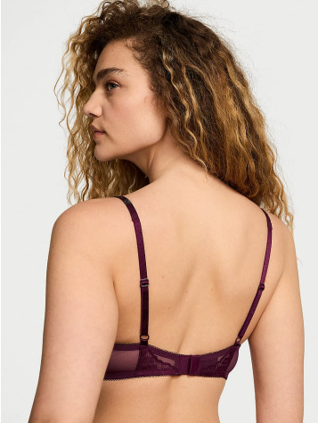 Sheer Shine Rose Unlined Low-Cut Demi Bra