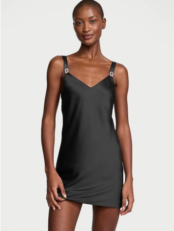 Scattered Shine Strap Satin Strappy-Back Slip