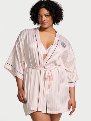 Satin Short Piped Robe