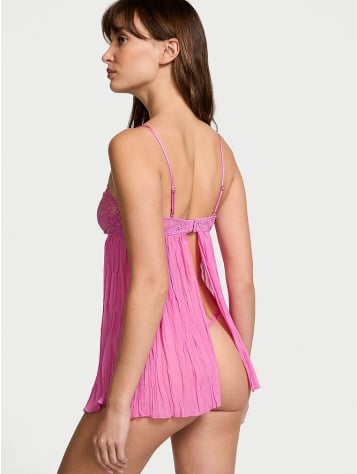 Dare To Dream Lace Pleated Babydoll Set