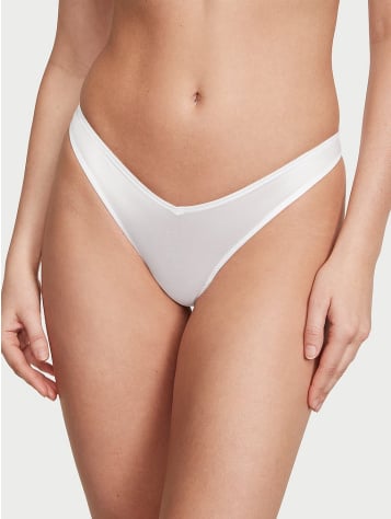 Smooth Strappy-Back High-Leg Thong Panty