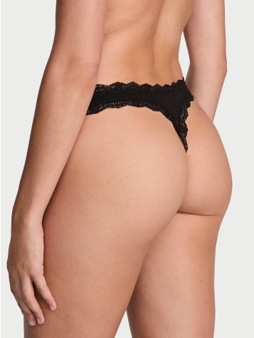 Lace-Trim Thong Panty