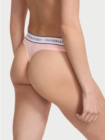 Logo Cotton Thong Panty