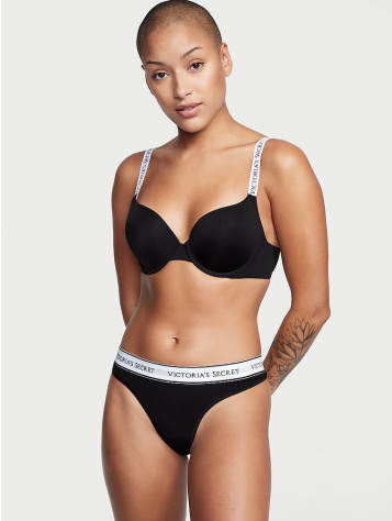 Logo Cotton Thong Panty