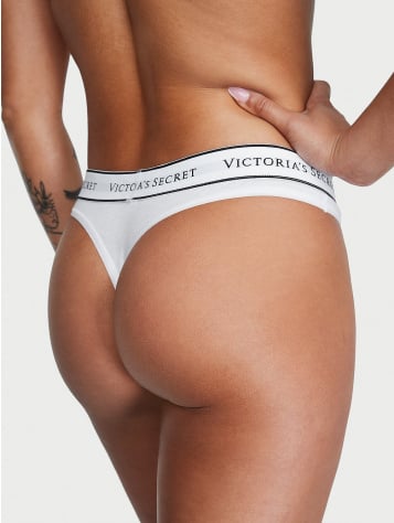 Logo Cotton Thong Panty