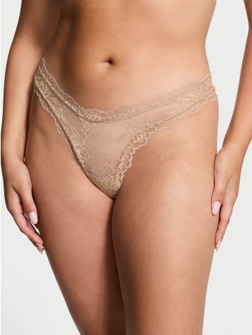 Rose Lace High-Leg Thong Panty
