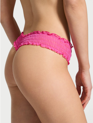 Smocked Mesh Thong Panty