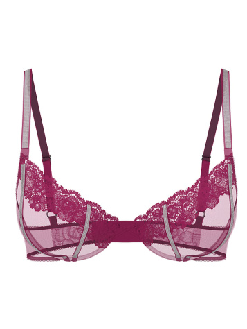 Sheer Shine Rose Unlined Low-Cut Demi Bra