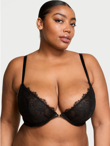 Rose Lace Unlined Low-Cut Demi Bra
