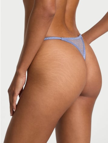 Eyelet Mesh Strappy String Thong Panty