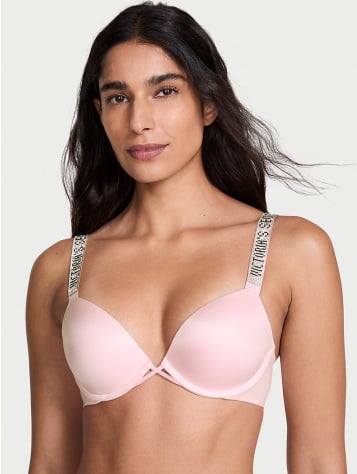 Logo Shine Strap Push-Up Bra