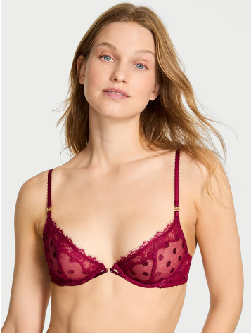 Sheer Heritage Dot Unlined Demi Bra