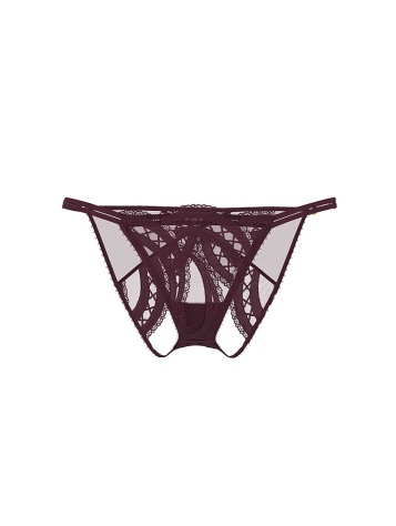 Laces Out Embroidery Open-Back Adjustable String Bikini Panty