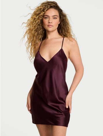 Satin Open-Back Slip Dress