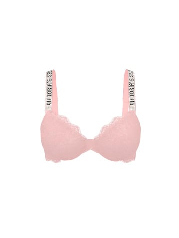 Bombshell Add-2-Cups Shine Strap Rose Lace Push-Up Bra