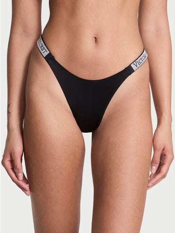 Logo Shine Strap Brazilian Panty