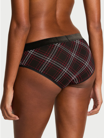 Logo Cotton Shine Patch Velvet Hiphugger Panty