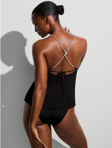 Beachwear Shine Rope Pleated Chiffon Top